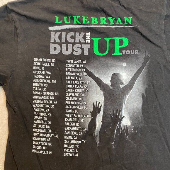 Luke Bryan Mens Concert Tour T-Shirt Large 2015 Kick Up Dust - Picture 8 of 10